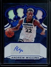2018-19 PANINI CROWN ROYALE ANDREW WIGGINS CROWN AUTO BLUE 22/35 JERSEY NUMBER