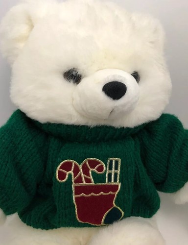 Kmart Collectible Christmas Bears w Green Stocking Sweater 1997 Plush Animal 18" - Bild 10 von 10