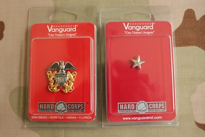 USN NAVY O-7 RDML RANK OFFICER GARRISON CAP BADGE & DEVICE REDUCED SIZE MINI HR