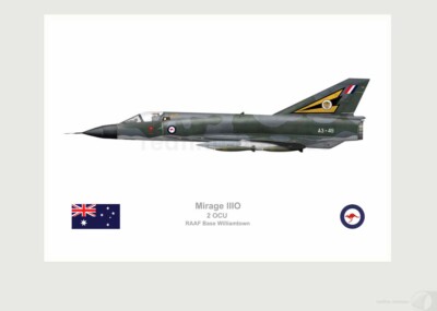 Warhead Illustrated Mirage IIIO 2 OCU RAAF A3-49 Aircraft Print