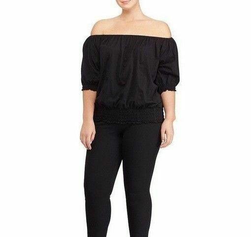black smocked off the shoulder top