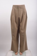 ZARA Women Pinstripe Pants Trousers Wide leg XS Brown Bloggers Fave 4661/400 NWT