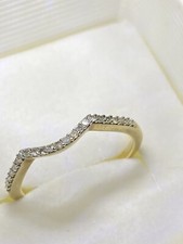10k Yellow Gold, Diamond Contour Shared Prong Anniversary Wedding Band Ring