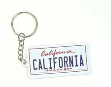California License Plate Aluminum Ultra-Slim Souvenir Keychain 2.5"x1.25"x0.06"