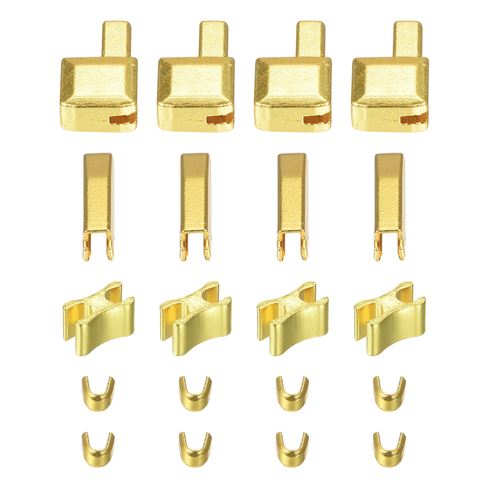 4Sets Zipper Repair Kit #10 Retainer Insertion Stops Latch Slider Gold Tone