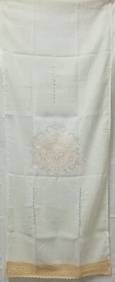 VITERBOSHOP Tendina Misto Lino 60x150 60x240 particolare Ricamo Mano Lavorazione Artigianale