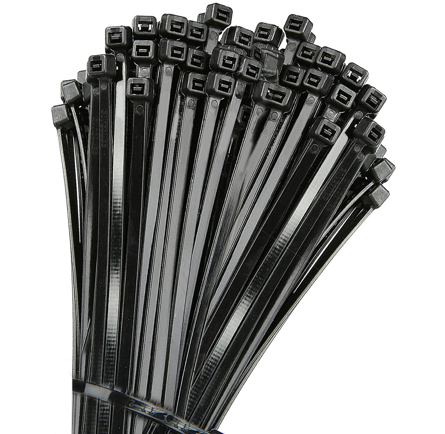 100 piezas de bridas negras para cables, 12 pulgadas, bridas de nailon UV  para c
