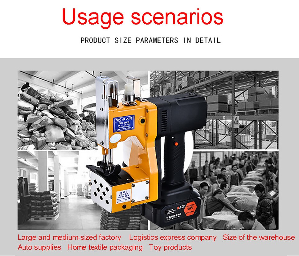 Electric Bag Stitching Closer Portable Wireless Sack Seal Sewing ...