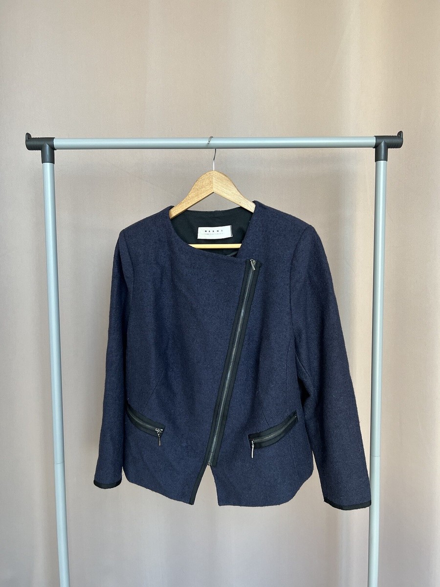 Marni Zip Blazer Womens Size M/L Blue Jacket Summer Idition 2013
