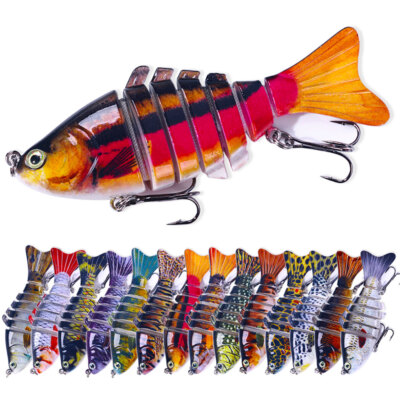 14PCS Bulk Swimbait Jointed Fishing Lures Bass Trout Bait