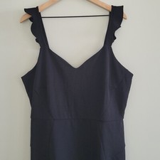 Simply Vera Vera Wang Dress LBD Black Ruffle Sleeveless Stretch Womens Size XL