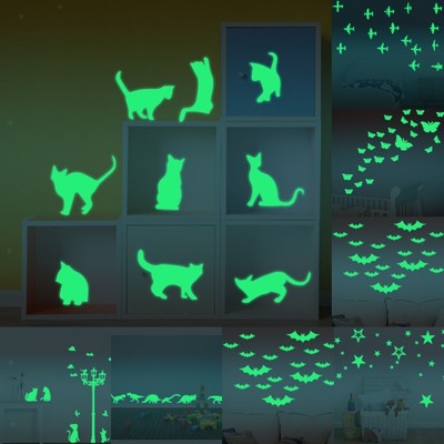 Luminous Cartoon Wall Stickers Glow In The Dark Ceiling Stickers Fluorescent Ebay