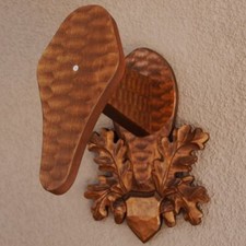 geschnitztes Trophäenschild in braun für Mufflon Muffel Widder Trophäe Brett Neu