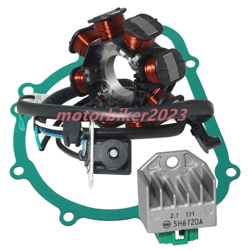 Rectificador de voltaje y junta para estator Kawasaki KLX140L KLX140G KLX140 Foto 4 de 4