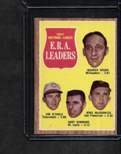 1962 Topps #56 E.R.A. Leaders Spahn,Simmons,McCormick EX/MT Combined Shipping!