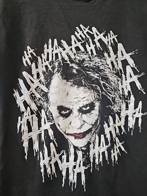 VINTAGE Heath Ledger The Dark Knight Joker Ha Ha Movie T-shirt