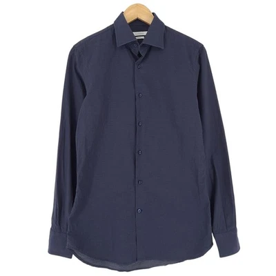 Chemise Homme J.Lindeberg Bleue Géométrique Coton Boutonnée Coupe Slim Taille 38 - Photo 1/4