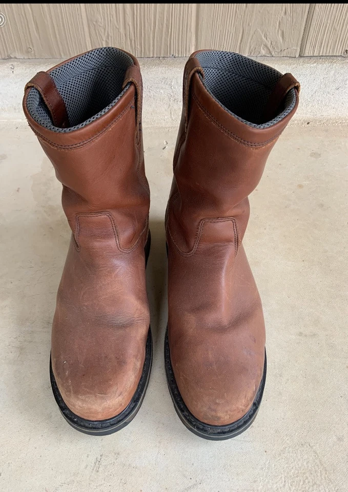 Botas Rocky Cuero Genuino Marrón Ancho Ancho Talla 12W Hombre Puntera Protección Foto 3 de 4