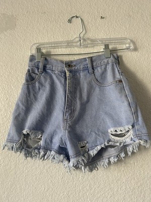 Steel Jean Shorts Vintage Light Blue Distressed Denim Y2K 90 s Women's Sz 5