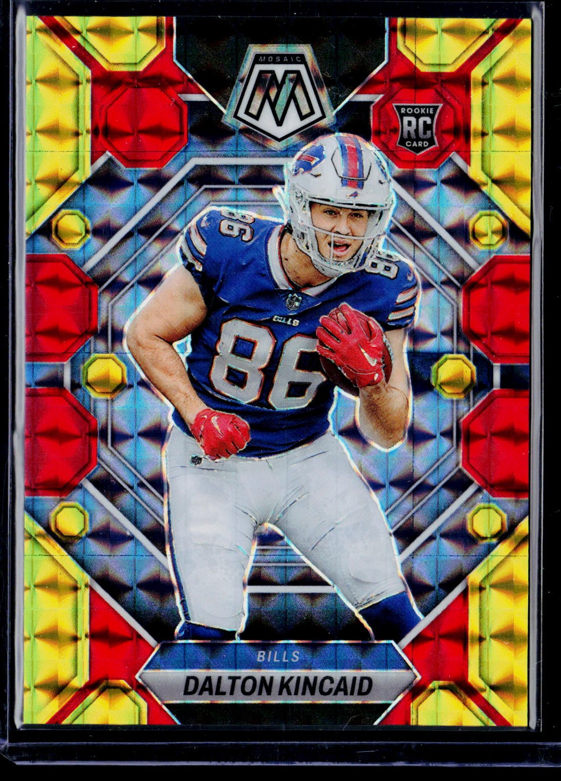 2023 Panini Mosaic #305 Dalton Kincaid Choice Fusion Red and Yellow /80 H1