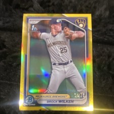 Topps 2024 Bowman Chrome Prospects Brock Wilken Brewers BCP-86 Gold /75