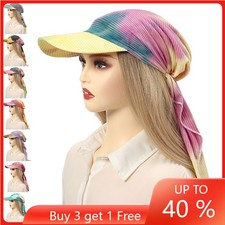 Bandana Pre-Tied Women Sun Brim Visor Cap Hat Turban Headscarf Hijab Outdoor Hat