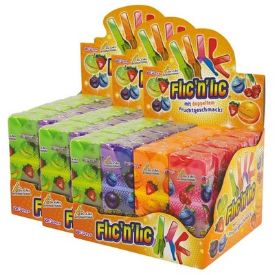Flic'n'lic Lutscher mit doppeltem Fruchtgeschmack 24 Stk. im Display (3er Pack)