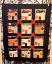 PATTERN Primitive Saltbox House & Stars “12th Street” NEW Country Threads RARE