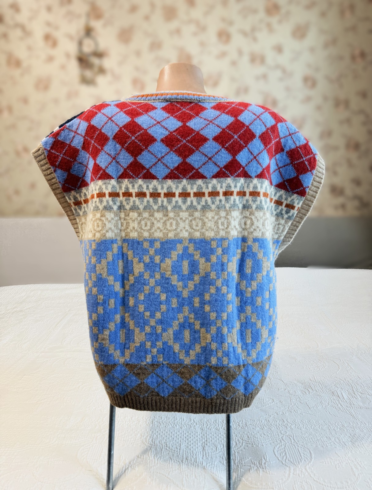 Weekend Max Mara patchwork women's wool knitted v… - image 4