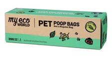 MyEcoWorld Pet Poop Bags 200 Count Compostable Leak Proof Dog Waste Bags