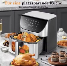 Friteuse à air chaud Airfryer 8.5 L Friteuse  sans huile Noire Allemand