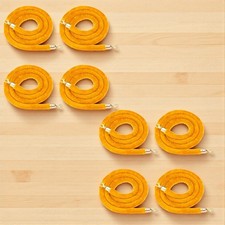 Velvet Stanchion Rope 8 Pack Barrier Hanging Rope Yellow Gold 8ft Event Business