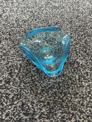 Vintage Capri Blue Schmuckschale Schale 60er Jahre lebendig aquablau