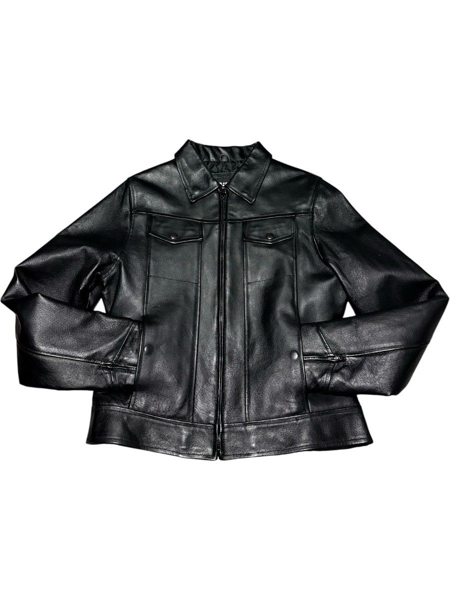 $350 Police Leather Jacket Biker Moto Bomber If Six Was Nine Avant