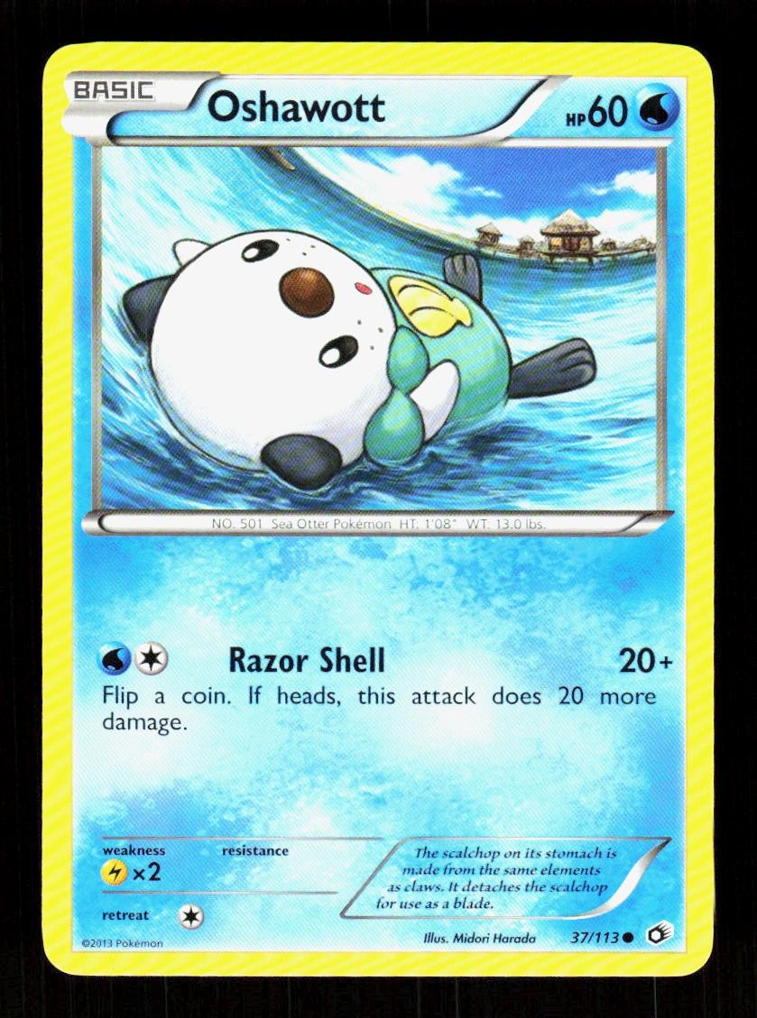 Oshawott 37/113 Common Legendary Treasures Pokemon NM