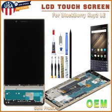 OEM Gold Frame LCD Display Touch Screen Digitizer Replace For BlackBerry Key2 LE