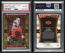 2023 Select Draft Picks Concourse Gold Lazer Prizm Barry Sanders PSA 10 GEM MT