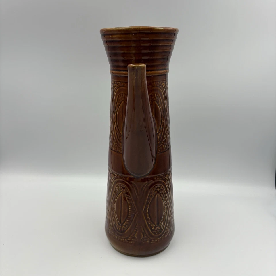 Vintage Saxony Ellgreave Coffee Pot Tall Brown Glazed 1970s Jug Sugar Set VGC - Image 3 of 4