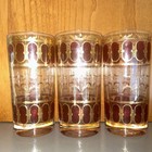 Vintage Culver Majorca Cranberry Red 22k Gold Scrolls Highball Glass Tumbler 3 — photo 1