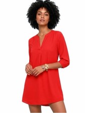 Lulus High Line Red Shift Dress size Medium