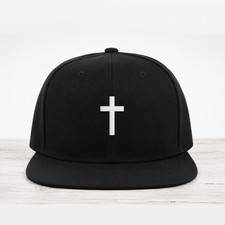 Bold 3D Cross Snapback Baseball Cap Christian Jesus Faith Embroidered Hat
