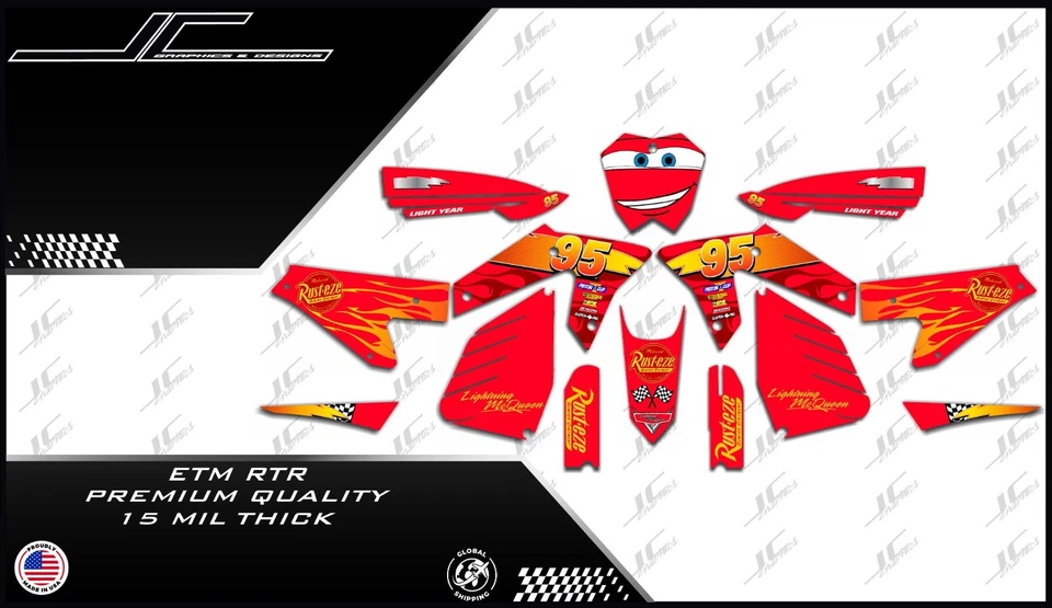 ETM RTR graphics kit decals  THICK AND HIGH GLOSS ..... - Image 1 of 1