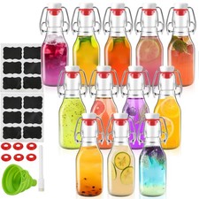 Glass Bottles 12 Pack 4 oz Swing Top Flip Top with Airtight Caps for Brewing