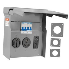 RV Electrical Outlet Panel, Temporary Power Outlet Panel with 20 20/30/50 Amp