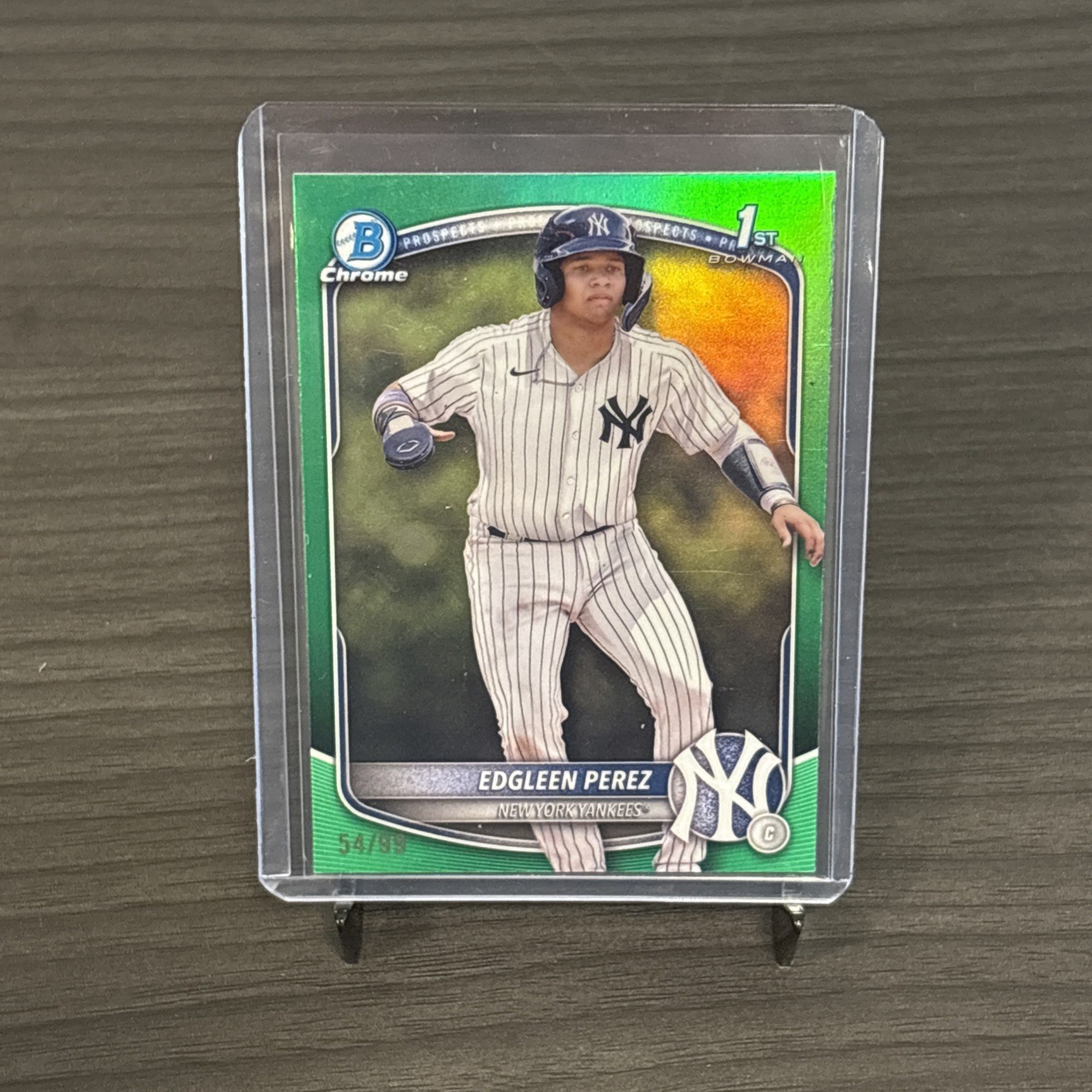 2025 Bowman Chrome Edgleen Perez Green Refractor #BCP-80 Yankees /99
