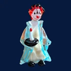 Vintage mid-century Murano-style art glass clown figurine.