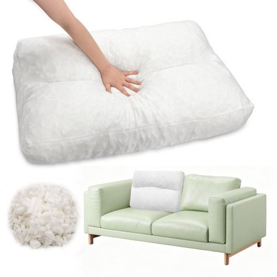 Shredded Foam Sofa Back Cushions Fluffy Memory Sponge Couch Pillow with Quilt...