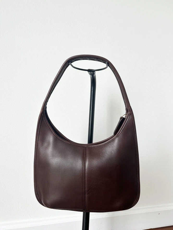 Vintage Y2K 90s Coach Shoulder Bag 9025 Ergo Zip Mahogany Brown No HangTag 1998 - Image 2 of 4