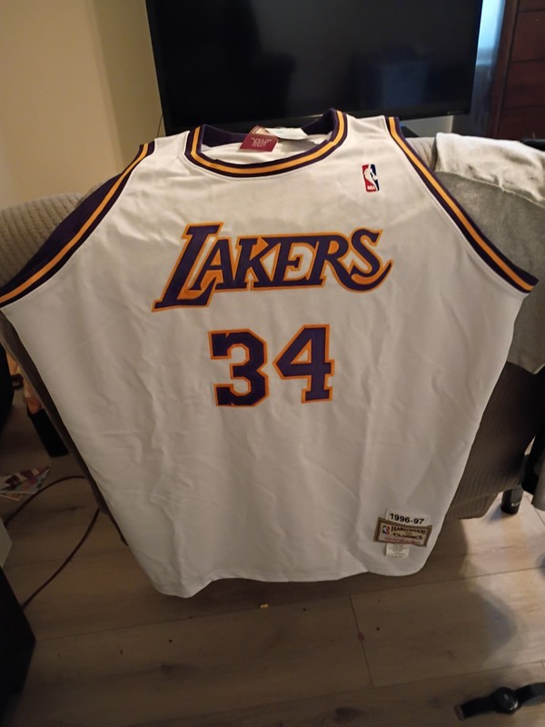 Los Angeles Lakers Shaquille Shaq O'Neal Signed White Jersey Signed on #4
