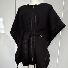 Desigual Damen Cape schwarz Wolle Einheitsgr�...